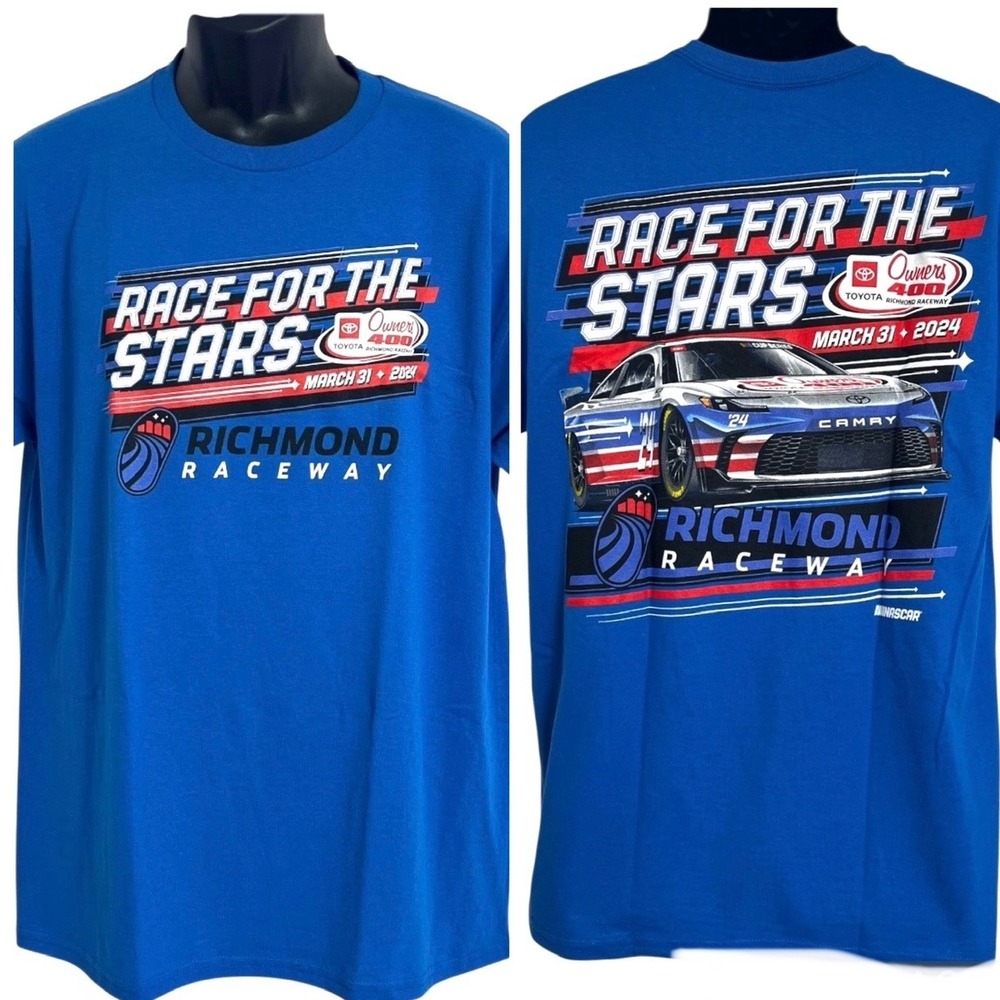 NASCAR Richmond Raceway 2024 Toyota Owners 400 Race For The Stars T-Shirt Mens L